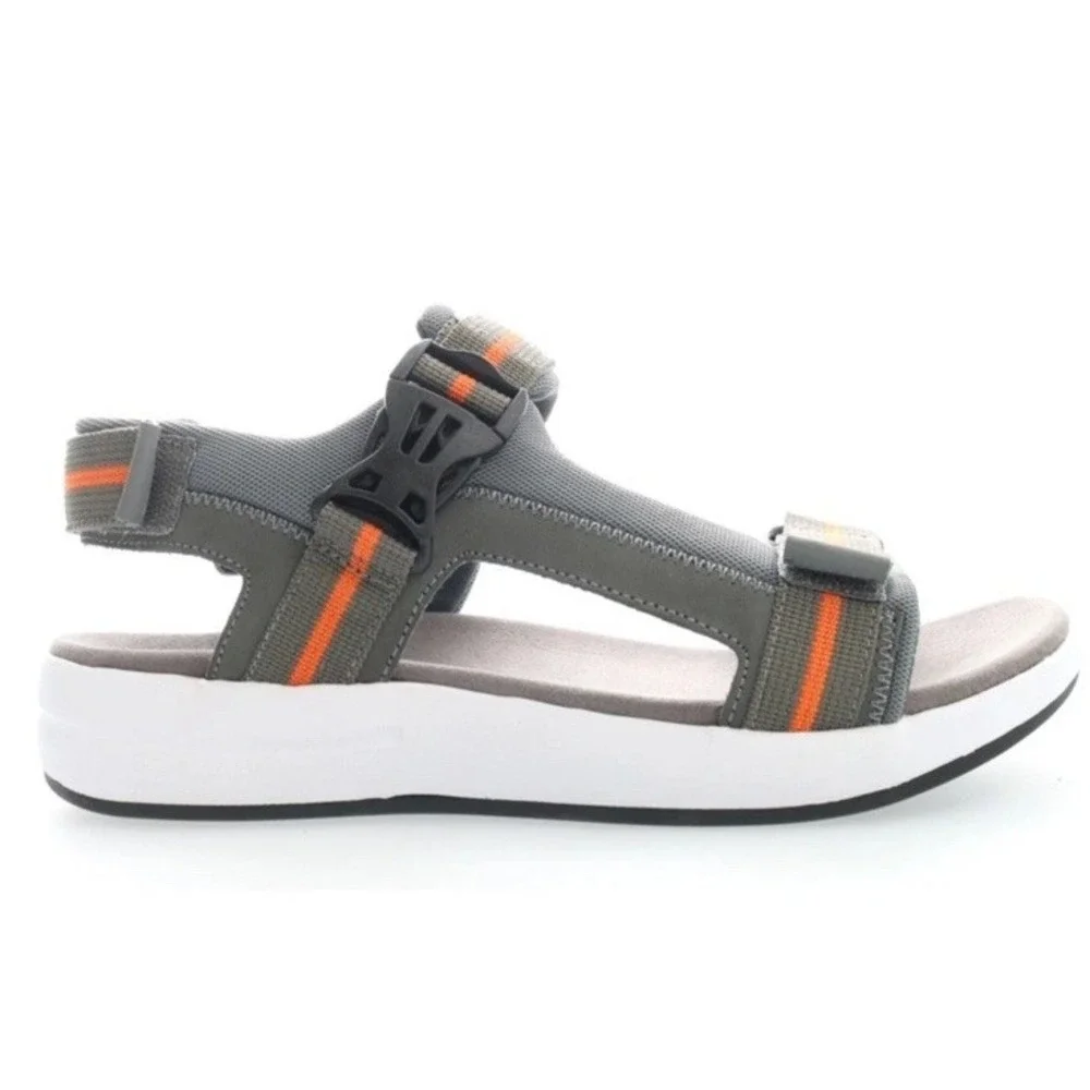New Propet Eli Strap River Mens Grey Open Toe Sandals MSV031N Size 13 X Wide EEE
